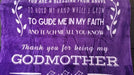 FILO ESTILO Godmother Gifts from Godchild, Godmother Blanket, Christmas Gifts for Godmother, Birthday, Mothers Day, Christmas, Throw 60x50 Inches (Purple) - SHOP NO2CO2