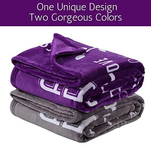 FILO ESTILO Godmother Gifts from Godchild, Godmother Blanket, Christmas Gifts for Godmother, Birthday, Mothers Day, Christmas, Throw 60x50 Inches (Purple) - SHOP NO2CO2