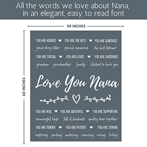 FILO ESTILO Nana Gifts, Nana Blanket, Nana Birthday Gifts from Grandchildren, Best Nana Ever Gifts, Nana Presents and Gift Ideas (Grey, Fleece) - SHOP NO2CO2