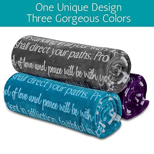 FILO ESTILO Religious Gifts for Mom, Bible Verse Blanket, Gifts for Christian Women, Men, Catholic Gifts for Elderly Women, Faith, Spiritual, Prayer Gifts 60x50 Inches (Teal) - SHOP NO2CO2