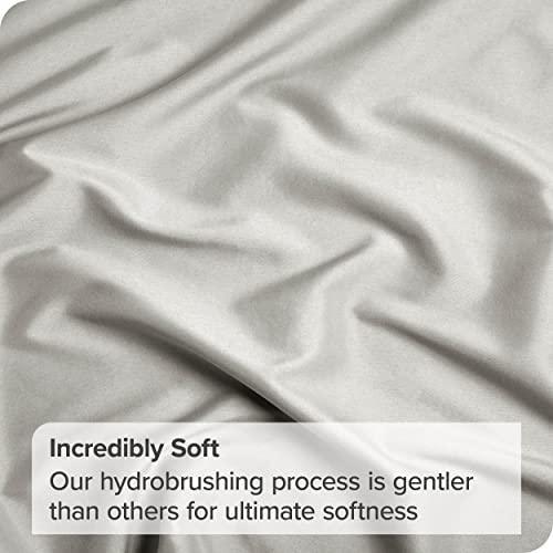 Fitted Bottom Sheet Queen Size - Premium 1800 Microfiber - Ultra-Soft Hotel Luxury - Deep Pocket - Durable and Long Lasting - Queen Fitted Sheet (Queen, Cloud Grey) - SHOP NO2CO2