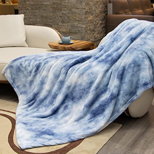 Fleece Throw Blanket Cozy Soft Lightweight Throw Blankets Warm Plush Haze Blue fall blankets and throws Couch Sofa Bed Camping Travel Picnic Outdoor Blanket Bedding Kid Baby Boys Girls Adults 50x70 in - SHOP NO2CO2