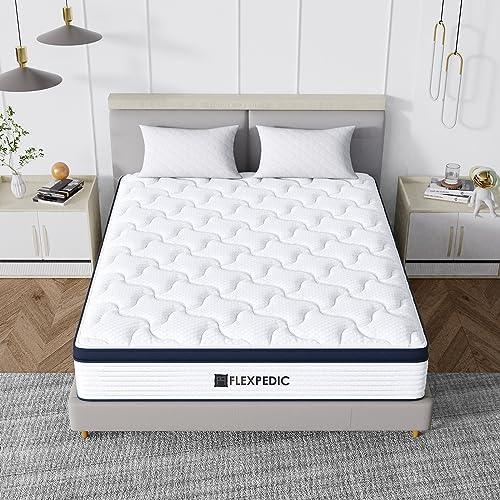 FLEXPEDIC 10" Twin Mattress, Memory Foam Hybrid Mattress with Space Cotton for Tight Sleep, Medium-Firm Cooling Mattress with Stronger Support, Motion Isolation &Pressure Relieving USA Made Mattress - SHOP NO2CO2