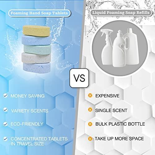 flowcheer Foaming Hand Soap Tablet Refills-Sample Pack Hand Wash 5 Tablets-Zero Waste Eco Friendly Product&Cleaning Supplies-Fills 5 X 8 fl oz Refillable Foam Dispenser(40 Fl oz total) - SHOP NO2CO2