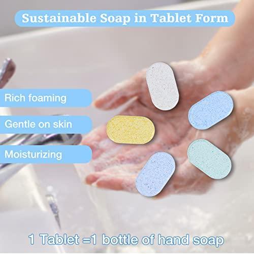 flowcheer Foaming Hand Soap Tablet Refills-Sample Pack Hand Wash 5 Tablets-Zero Waste Eco Friendly Product&Cleaning Supplies-Fills 5 X 8 fl oz Refillable Foam Dispenser(40 Fl oz total) - SHOP NO2CO2