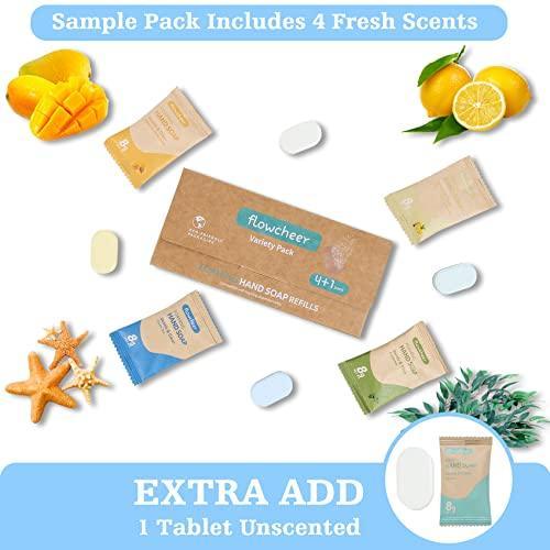 flowcheer Foaming Hand Soap Tablet Refills-Zero Waste Hand Wash Sample Pack 5 Tablets-Eco Friendly Product&Cleaning Supplies-Fills 5 X 8 fl oz Refillable Foam Dispenser(40 Fl oz total) - SHOP NO2CO2