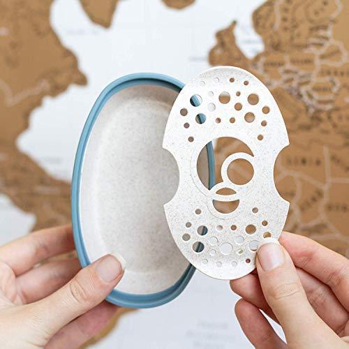 Foamie Travel Buddy with Removable Shelf - Innovative Travel Box to Help Keep Your Shampoo or Conditioner Bars - Silicone Seal Ensures No Spills On-The-Go - Eco-Friendly Packaging - SHOP NO2CO2