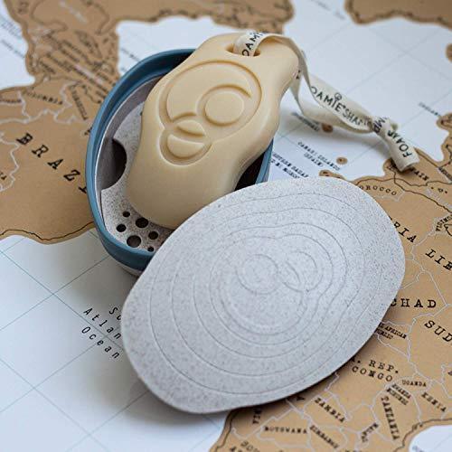 Foamie Travel Buddy with Removable Shelf - Innovative Travel Box to Help Keep Your Shampoo or Conditioner Bars - Silicone Seal Ensures No Spills On-The-Go - Eco-Friendly Packaging - SHOP NO2CO2