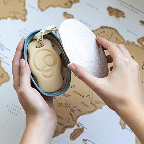 Foamie Travel Buddy with Removable Shelf - Innovative Travel Box to Help Keep Your Shampoo or Conditioner Bars - Silicone Seal Ensures No Spills On-The-Go - Eco-Friendly Packaging - SHOP NO2CO2