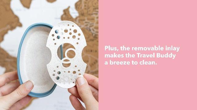 Foamie Travel Buddy with Removable Shelf - Innovative Travel Box to Help Keep Your Shampoo or Conditioner Bars - Silicone Seal Ensures No Spills On-The-Go - Eco-Friendly Packaging - SHOP NO2CO2