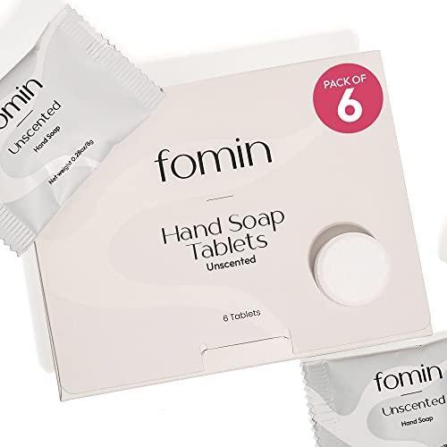 FOMIN Foaming Hand Soap Tablets (6 Count) - Makes 48 fl oz (6 x 8 fl oz) - Unscented Foaming Hand Soap Refills, Sustainable Soap Tablets for Hands - SHOP NO2CO2