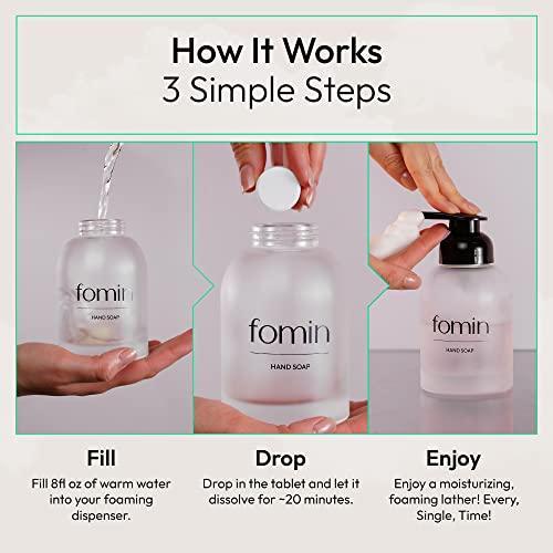 FOMIN Foaming Hand Soap Tablets (6 Count) - Makes 48 fl oz (6 x 8 fl oz) - Unscented Foaming Hand Soap Refills, Sustainable Soap Tablets for Hands - SHOP NO2CO2