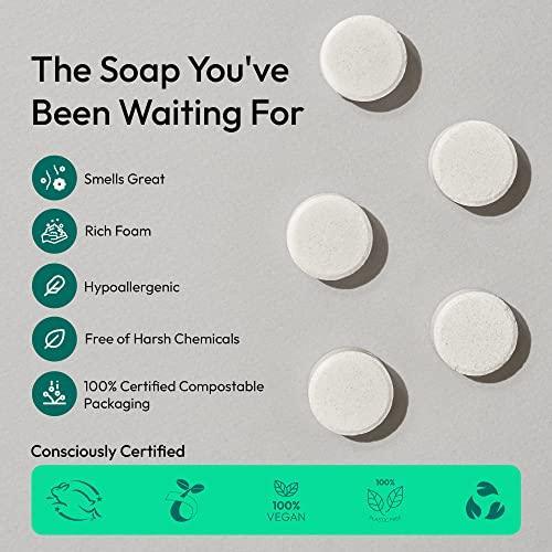 FOMIN Foaming Hand Soap Tablets (6 Count) - Makes 48 fl oz (6 x 8 fl oz) - Unscented Foaming Hand Soap Refills, Sustainable Soap Tablets for Hands - SHOP NO2CO2