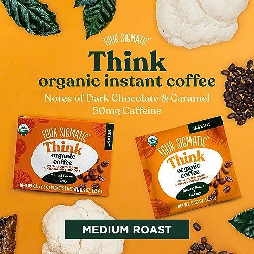 Four Sigmatic Mushroom Mix Coffee Lion's Mane | Think | Pack of 3 (30 Packets Total) - SHOP NO2CO2