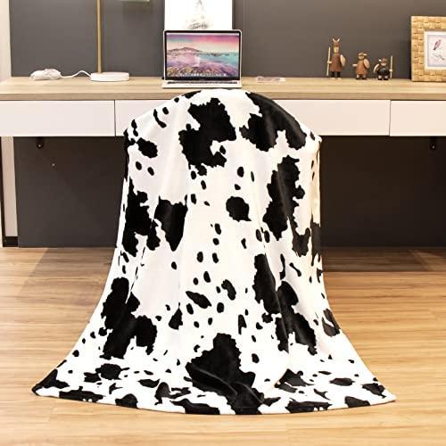 Fuzzy Black Cow Print Blanket Adult Baby Soft Warm Cozy Fleece Blanket Soft & Warm Fleece Flannel Blanket(40 * 50in) - SHOP NO2CO2