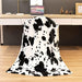 Fuzzy Black Cow Print Blanket Adult Baby Soft Warm Cozy Fleece Blanket Soft & Warm Fleece Flannel Blanket(40 * 50in) - SHOP NO2CO2