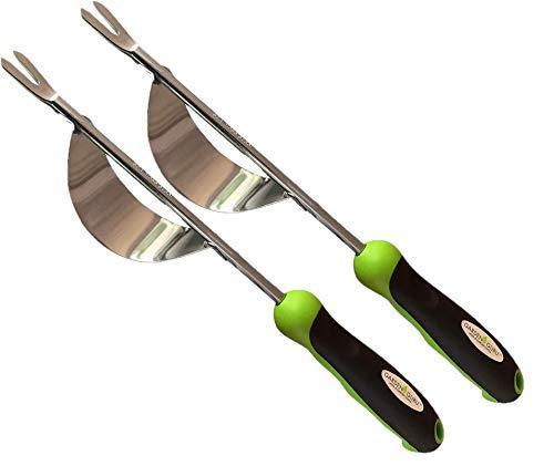 Garden Guru Dandelion Weeder Tool with Ergonomic Handle - Stainless Steel Weed Puller for Planting, Weeding, Flower and Vegetable Care in Lawn Garden Yard | Rust Resistant (Fulcrum 2 Pack) - SHOP NO2CO2