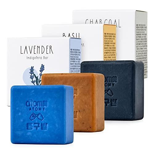 GASHINA STORY Atomy Cleansing Bar, Face and Body Soap Cleanser 3pcs Set - Zero Waste, Natural ingredients for Sensitive Skin - SHOP NO2CO2