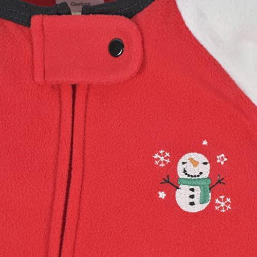 Gerber Unisex Baby Toddler Flame Resistant Fleece Footed Holiday Pajamas 2-Pack - SHOP NO2CO2