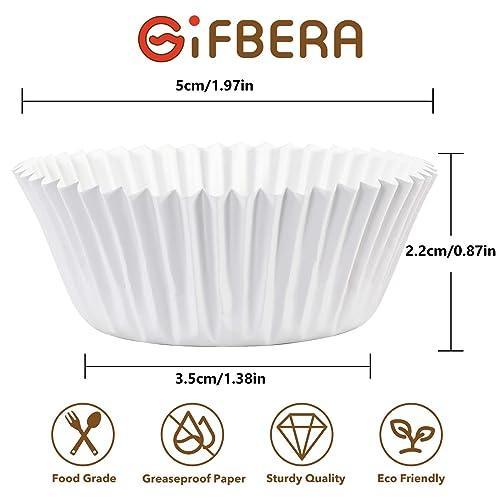 Gifbera White Foil Cupcake Liners Mini Size Muffin Baking Cups 300 Count - SHOP NO2CO2