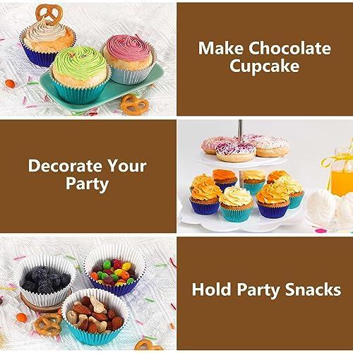 Gifbera White Foil Cupcake Liners Mini Size Muffin Baking Cups 300 Count - SHOP NO2CO2