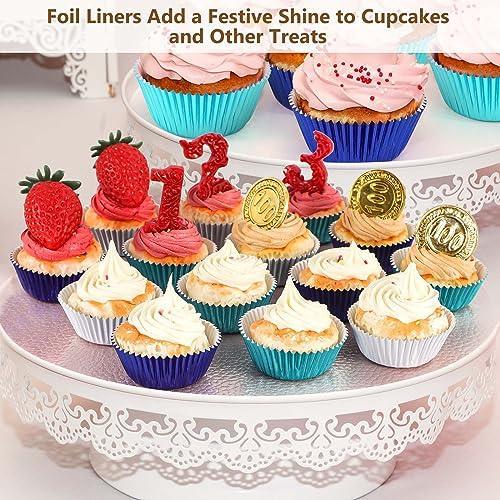 Gifbera White Foil Cupcake Liners Mini Size Muffin Baking Cups 300 Count - SHOP NO2CO2