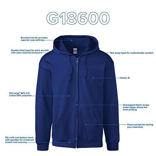 Gildan Adult Fleece Zip Hoodie Sweatshirt, Style G18600 - SHOP NO2CO2