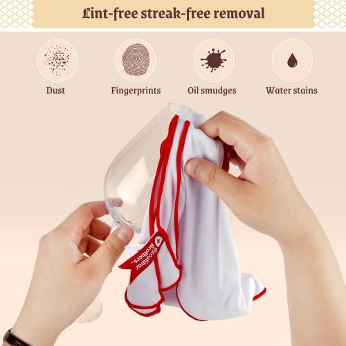 Glass Polishing Cloth 23.5" x 20" (2 Pack) - Streak and Lint Free Wine Cloths , Large Polishing Cloth for Glassware , Wineglass Cleaner Best Gifts for Men by Excalibur Brothers (White) - SHOP NO2CO2