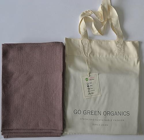 GO GREEN ORGANICS, Waffle Hand Towels Pack of 4, 20X29 INCHES, 100% Natural Organic Cotton GOTS Certified (Mauve) Super ABSORBANT & Quick Dry, NO SOFTENERS, Environment Friendly - SHOP NO2CO2