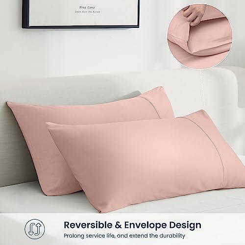 GOKOTTA 100% Rayon Made from Bamboo Pillow Cases King Size Set of 2, Reversible and Envelope Closure Cooling Pillowcases for Hot Sleepers and Night Sweats, Double Stitching - (20"*40") - SHOP NO2CO2