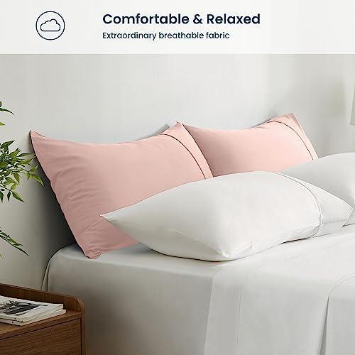 GOKOTTA 100% Rayon Made from Bamboo Pillow Cases King Size Set of 2, Reversible and Envelope Closure Cooling Pillowcases for Hot Sleepers and Night Sweats, Double Stitching - (20"*40") - SHOP NO2CO2