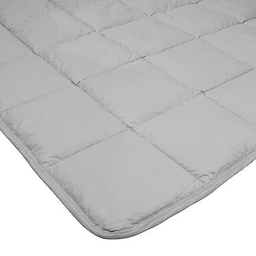 Goose Down Weighted Blanket Kids 5 Pounds - 36x48 Inches 100% Egyptian Cotton 800TC for Toddler Cooling Soft Heavy Throw Child Bed Size with Nontoxic Glass Beads, Grey - SHOP NO2CO2