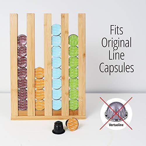 Gourmesso Premium Bamboo Espresso Pod Stand – Holds 36 Pods Compatible with Nespresso Original Line Machine – Organize Your Flavours, Blends & Intensities with our Eco-Friendly Espresso Capsule Holder - SHOP NO2CO2