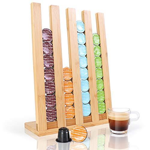 Gourmesso Premium Bamboo Espresso Pod Stand – Holds 36 Pods Compatible with Nespresso Original Line Machine – Organize Your Flavours, Blends & Intensities with our Eco-Friendly Espresso Capsule Holder - SHOP NO2CO2