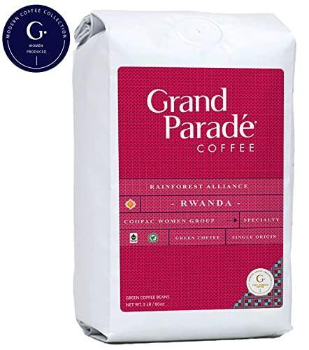 Grand Parade Coffee, 5 Lbs Unroasted Green Coffee Beans - Rwanda Kivu Rainforest Alliance Certified - Women Produced Single Origin - Specialty Arabica - Fair Trade - SHOP NO2CO2