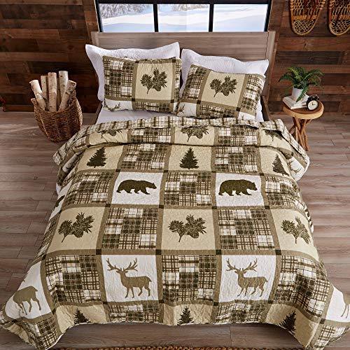 Great Bay Home Bedding Set, Lodge Bedspread Size Quilt with 2 Shams, Cabin 3 Piece Reversible All Season Quilt Set, Rustic Quilt Coverlet Bed Set, Stonehurst Collection, Full/Queen - SHOP NO2CO2