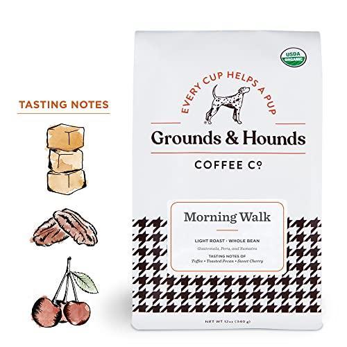 Grounds & Hounds Three Blend Starter Kit - 100% Organic Whole Bean Coffee Variety Pack, Whole Coffee Beans, Includes Three 6oz Bags of Our Most Popular Blends - SHOP NO2CO2