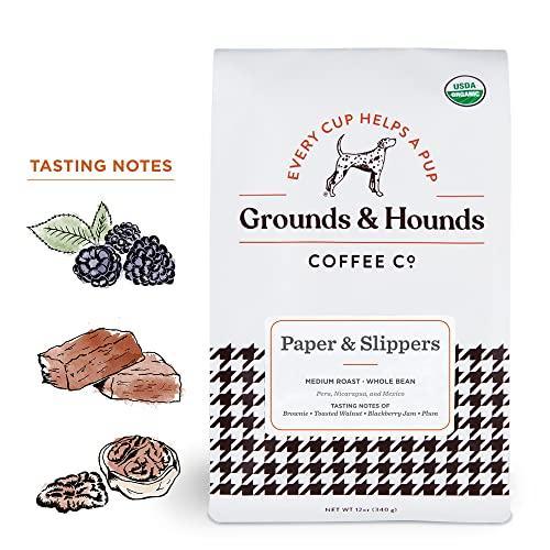 Grounds & Hounds Three Blend Starter Kit - 100% Organic Whole Bean Coffee Variety Pack, Whole Coffee Beans, Includes Three 6oz Bags of Our Most Popular Blends - SHOP NO2CO2