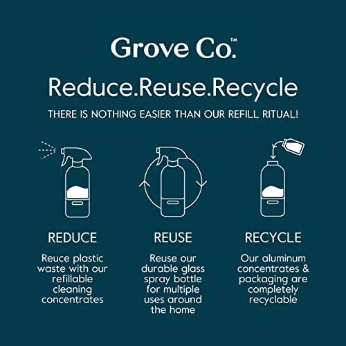 Grove Co. Floor Cleaner Refill Concentrate Variety Pack (6 x 1 Fl Oz) Plant-based Household Cleaning Supplies, Ammonia & Chlorine Free, No Plastic Waste, 100% Natural Scent, 3 x 2 Pack Refills - SHOP NO2CO2