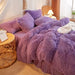 HAIHUA Fluffy Purple Comforter Cover Queen Set，Faux Fur Purple Bedding Sets Queen 3 Pieces(1 Plush Duvet Cover +2 Shaggy Pillowcases) Fuzzy Purple Bed Set, (Purple, Queen) - SHOP NO2CO2