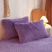 HAIHUA Fluffy Purple Comforter Cover Queen Set，Faux Fur Purple Bedding Sets Queen 3 Pieces(1 Plush Duvet Cover +2 Shaggy Pillowcases) Fuzzy Purple Bed Set, (Purple, Queen) - SHOP NO2CO2