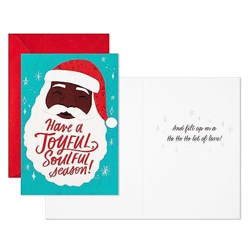 Hallmark Mahogany Christmas Card Assortment (16 Cards and Envelopes) Joyful Soulful Season, Black Santa Claus - SHOP NO2CO2