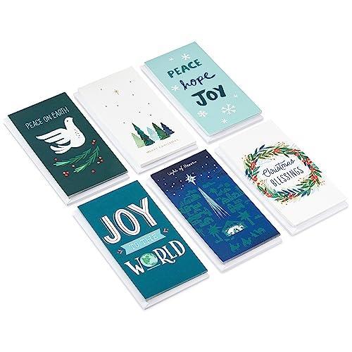 Hallmark Money and Gift Card Holder Christmas Card Assortment (36 Cards and Envelopes) Blue and Green, Peace, Hope, Joy - SHOP NO2CO2