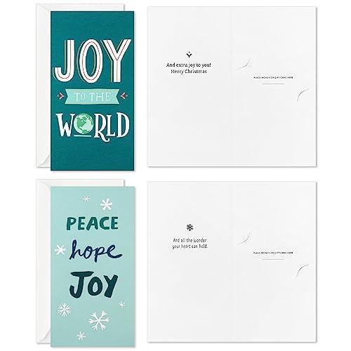 Hallmark Money and Gift Card Holder Christmas Card Assortment (36 Cards and Envelopes) Blue and Green, Peace, Hope, Joy - SHOP NO2CO2