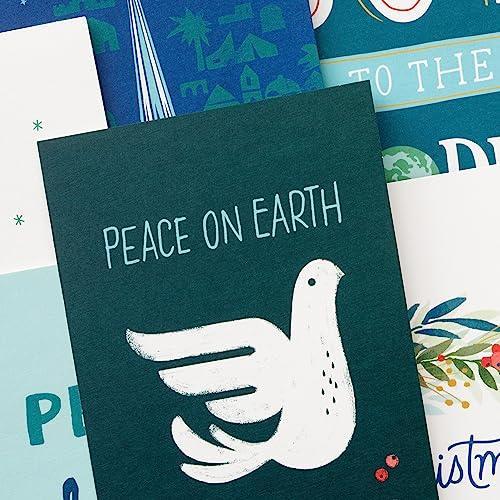 Hallmark Money and Gift Card Holder Christmas Card Assortment (36 Cards and Envelopes) Blue and Green, Peace, Hope, Joy - SHOP NO2CO2