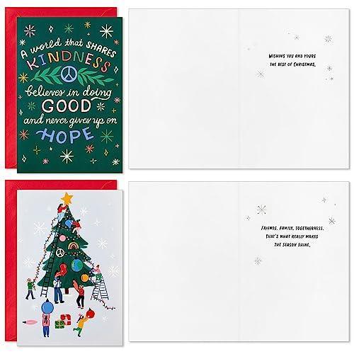 Hallmark Pastel Boxed Christmas Card Assortment (24 Cards and Envelopes) Hope, Unity, Kindness - SHOP NO2CO2