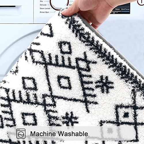 HEBE Bathroom Rug Set 3 Piece,Non Slip Absorbent Bath Mats for Bathroom, Microfiber Soft Bathroom Mat, Absorbent Shaggy Bath Rugs Carpet with U-Shaped Toilet Mat for Bath Floor, Shower - SHOP NO2CO2