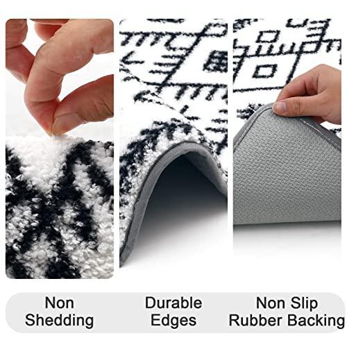 HEBE Bathroom Rug Set 3 Piece,Non Slip Absorbent Bath Mats for Bathroom, Microfiber Soft Bathroom Mat, Absorbent Shaggy Bath Rugs Carpet with U-Shaped Toilet Mat for Bath Floor, Shower - SHOP NO2CO2