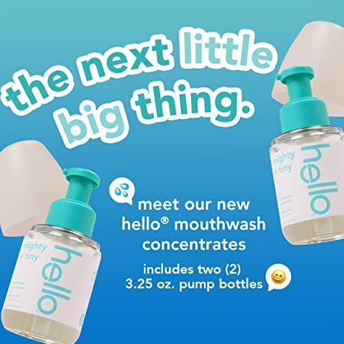 Hello Clean Mint Mouthwash Concentrate for Bad Breath, Alcohol Free Travel Size Mouthwash Made with Coconut Oil and Tea Tree Oil, Helps Freshen Breath, 2 Pack, 3.25 fl Oz Pump Bottles - SHOP NO2CO2