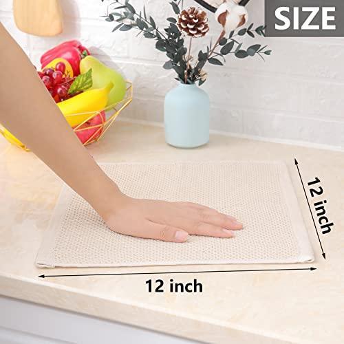 Homaxy 100% Cotton Waffle Weave Kitchen Dish Cloths, Ultra Soft Absorbent Quick Drying Dish Towels, 12x12 Inches, 6-Pack, Beige - SHOP NO2CO2